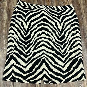 Trina Turk black & white zebra print skirt